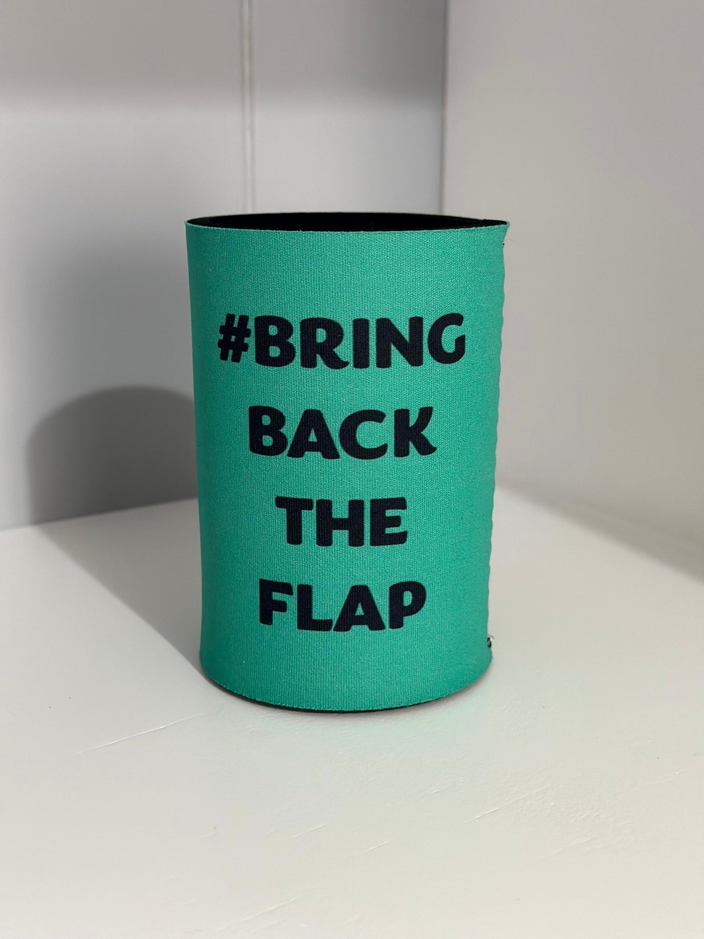 '#BRINGBACKTHEFLAP' stubby holder